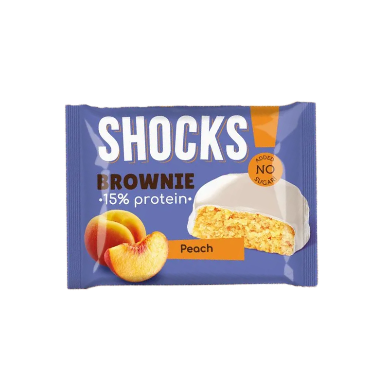 Протеиновое печенье глазированное Брауни "Персик" FitnesShock